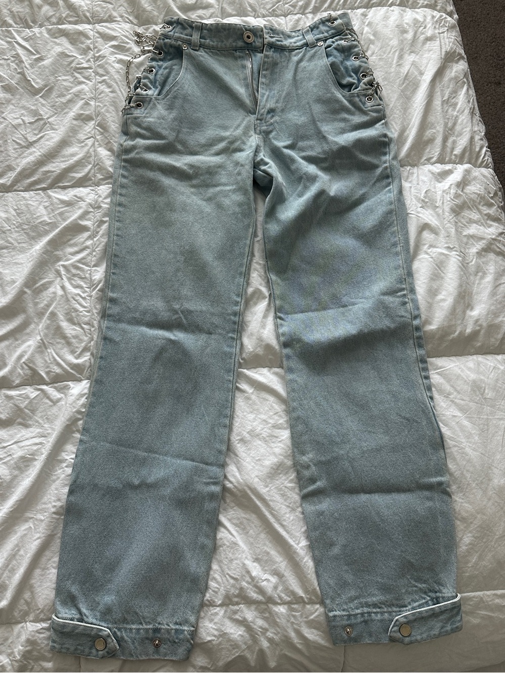 Maniere de Voir Chain Lace-up “Mom Jeans” size 8 UK= size 4 US